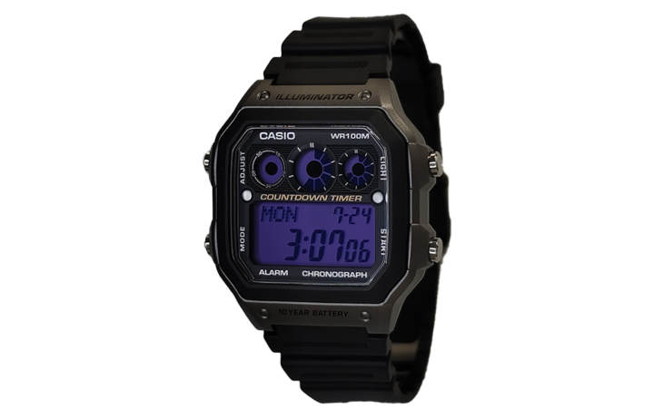 CASIO CASIO Custom Collection Quartz Movement Resin Strap Watch Men's Watches Purple Watch Dial