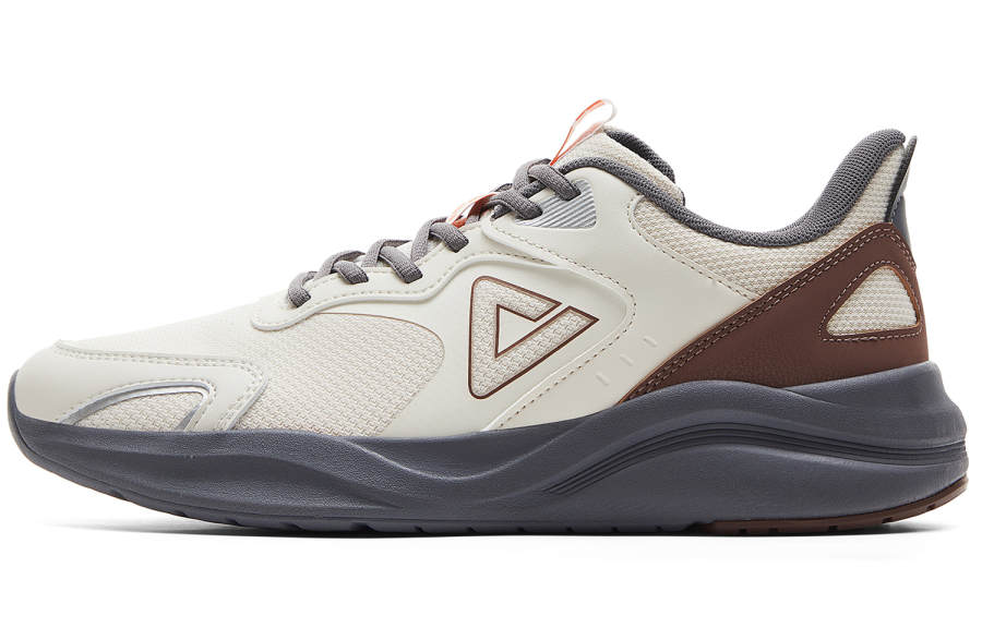 PEAK PEAK Light Leap Low top Casual City Commuting Running Shoes Men's Canvas White Dark Gray