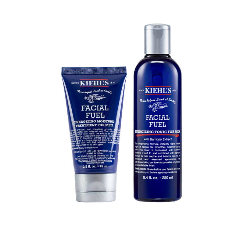 Kiehl's Men's Active Toner & Cream Skincare Sets Hydrating Oil Control 250ml Water+75ml/125ml Milk