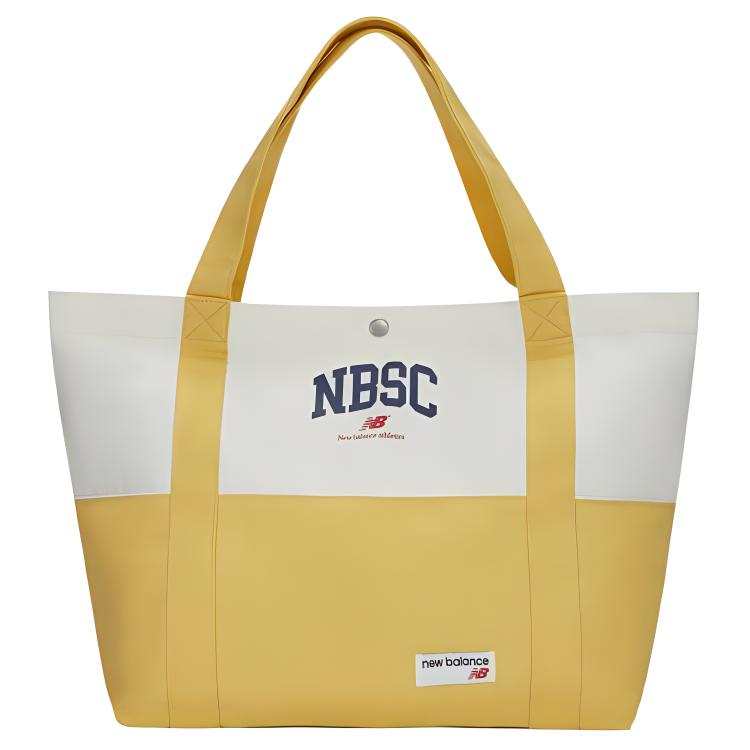 New Balance New Balance Fabric Tote Bag, Shopping Bag, Handbag Regular Unisex Ecru & Yellow