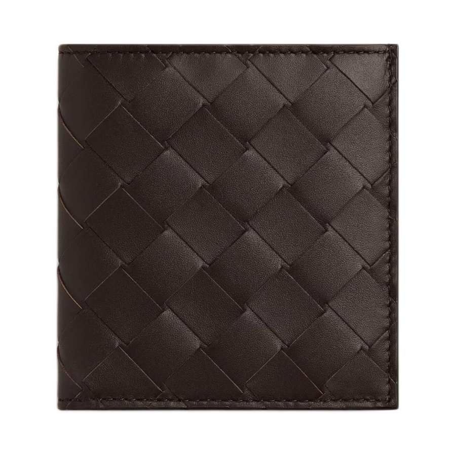 Bottega Veneta Intrecciato Calfskin Wallet Men's Dark Brown