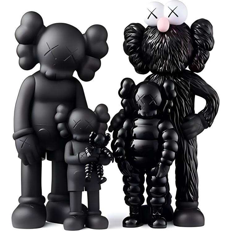 KAWS KAWS TOKYO FIRST FAMILY Black Trendy Figures 34cm