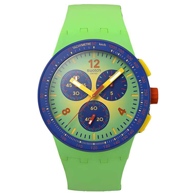 SWATCH Original Collection Quartz Movement 30m Waterproof Men's Watches Watch 42mm Green Dial Plastic Watch Case