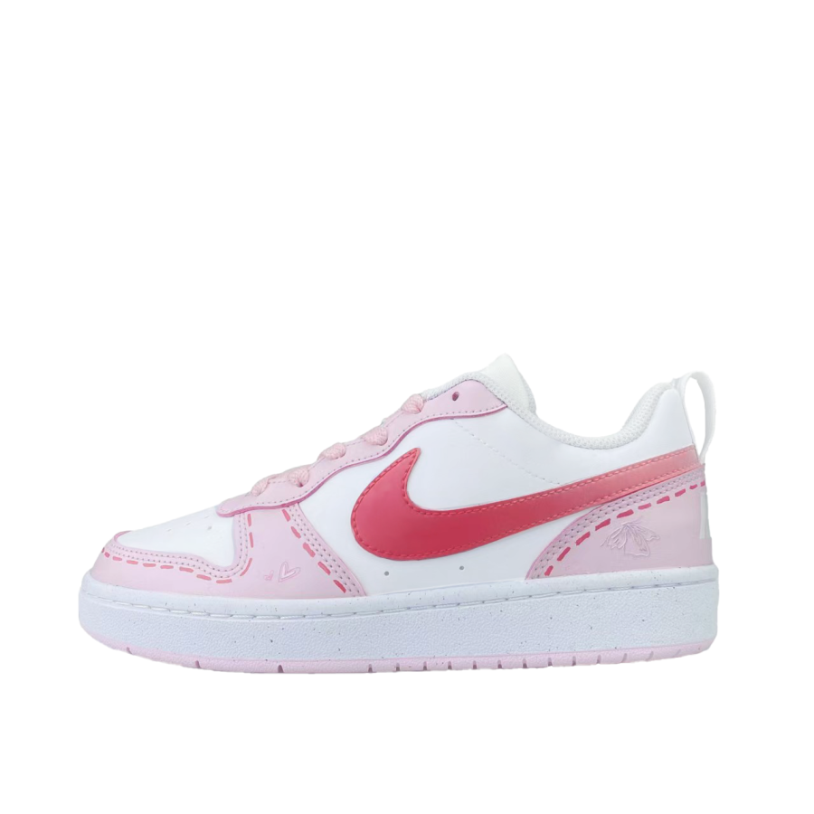 Nike Nike Court Borough Slip Resistant Abrasion Resistant Low top Kids' Skateboarding Shoes Pink White Teenagers