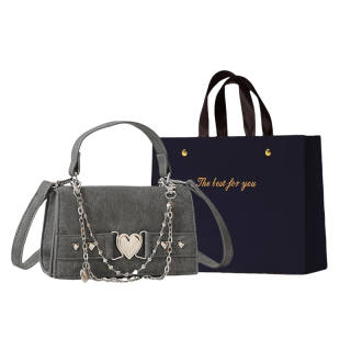 ZUONU Pu Chain Bag Crossbody Bag, Handbag Women's Gray/Ecru/Light Blue