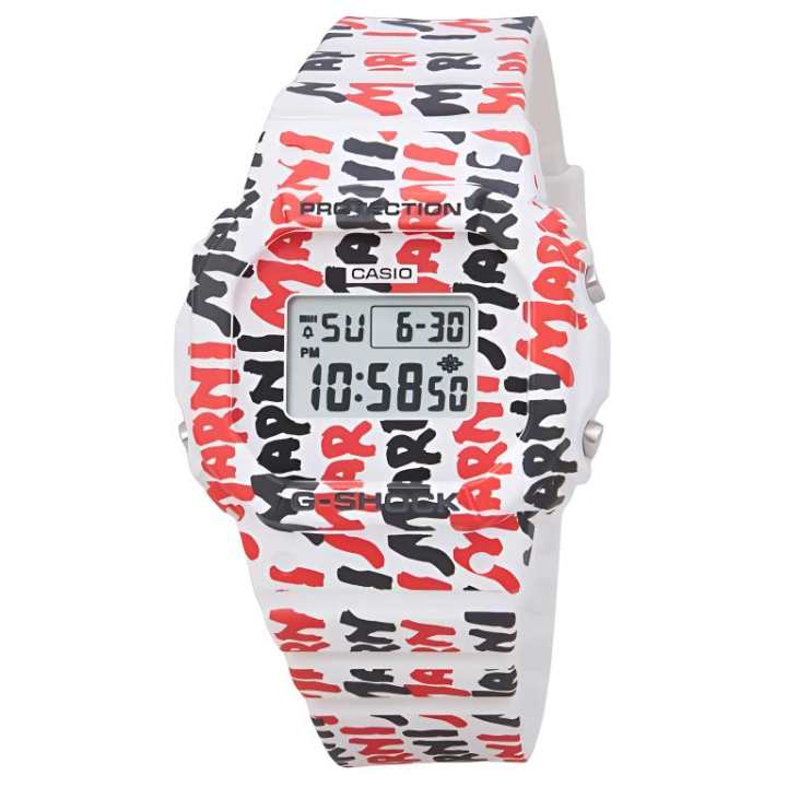 CASIO CASIO MARNI Fashion Trend Electronic Movement Resin Strap Watch Unisex Gray Dial