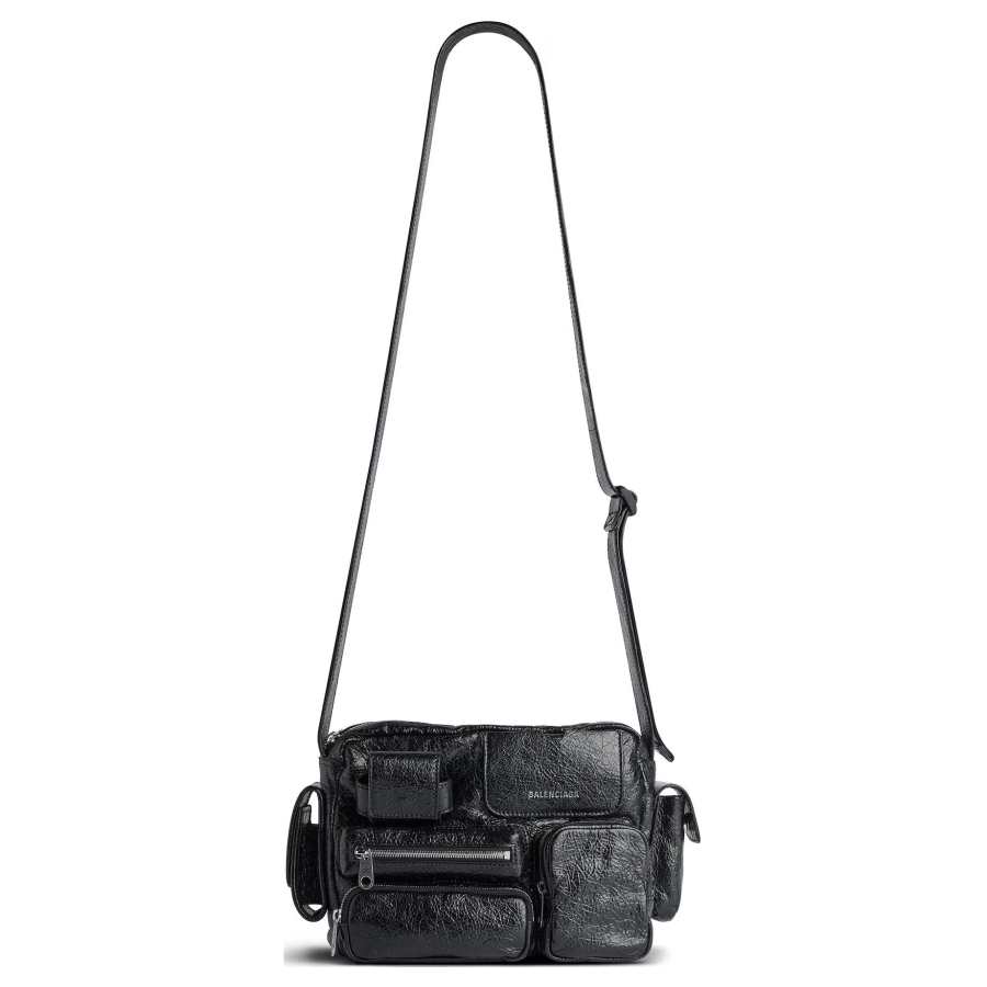 Balenciaga Lambskin Camera Bag, Crossbody Bag, Shoulder Bag Men's Black