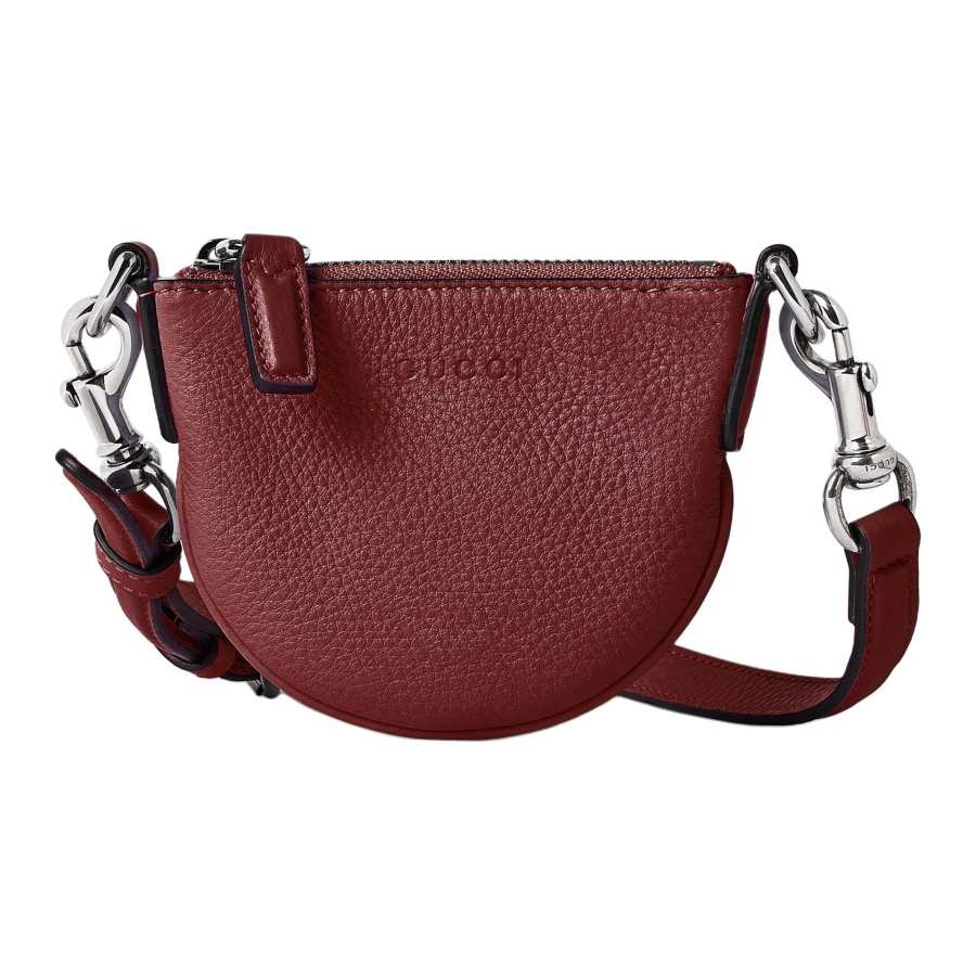 GUCCI Grain Leather Shoulder Bag Extra Mini Men's Ancora Red