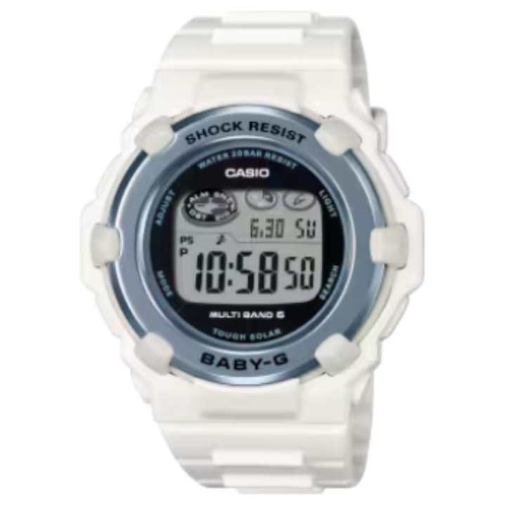 CASIO CASIO BABY G 200m Waterproof Solar Movement Resin Strap Watch Unisex Gray Dial