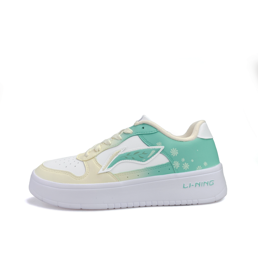 Li-Ning Li Ning Floating Boat Slip Resistant Cushioning Abrasion Resistant Low top Skateboard Shoes Women's Yellow Green