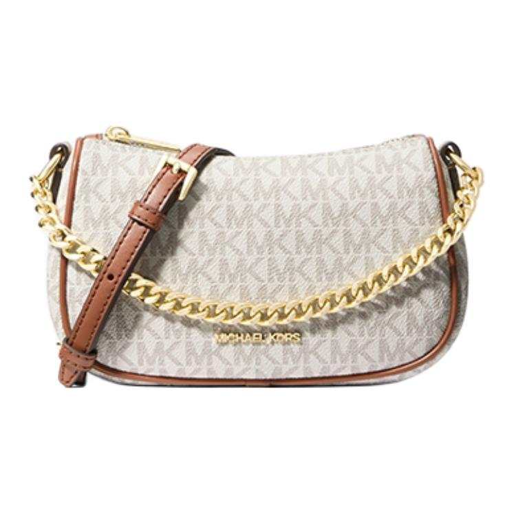 MICHAEL KORS Carmela Artificial Leather Crossbody Bag, Shoulder Bag Small Women's Vanilla White