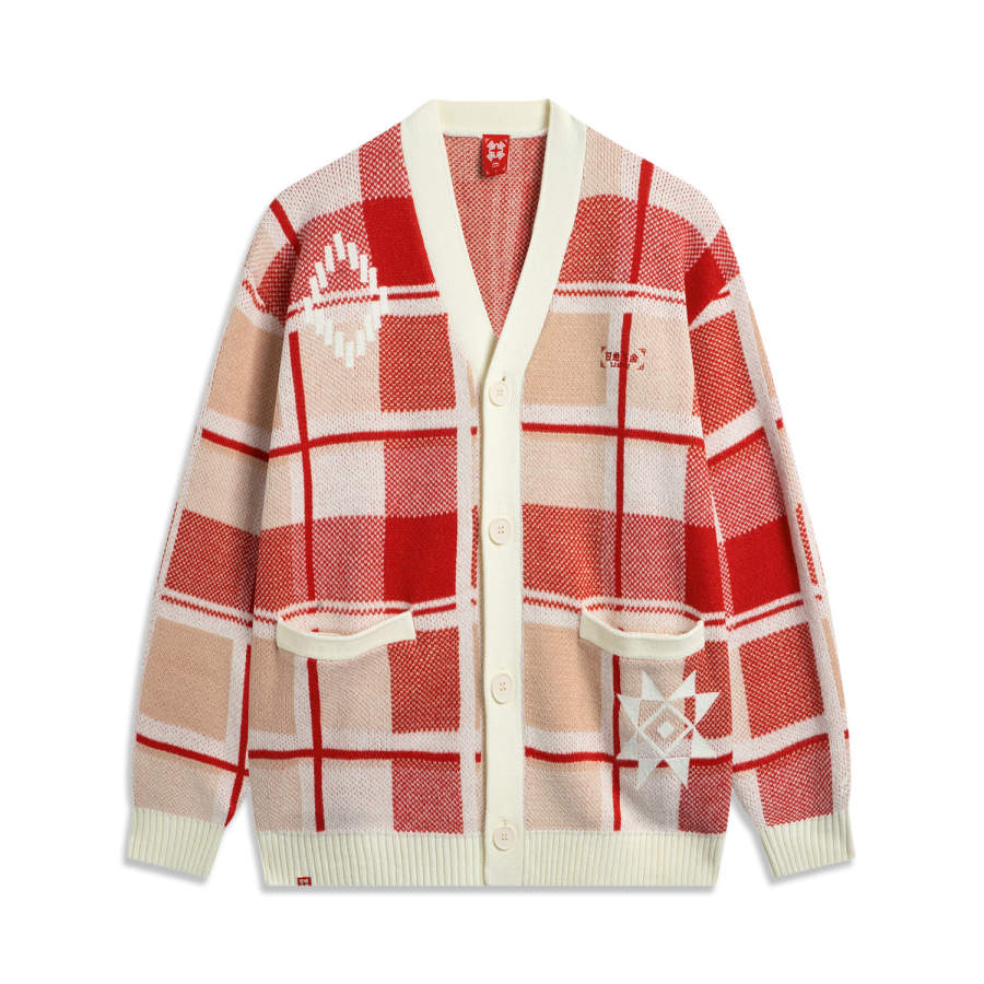 Li-Ning Li Ning Rijin Doujin Collection Knitwear Unisex White Plaid