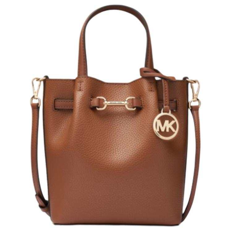 MICHAEL KORS Carson Cow Leather Handbag Small Women's Brown
