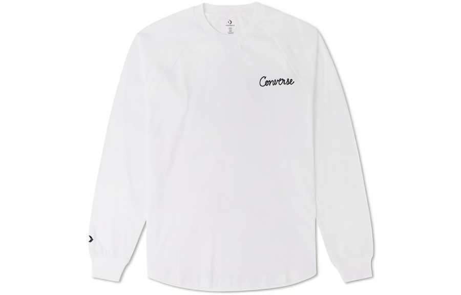 Converse T Shirts Men's White Crew Neck Moderate Straight Fit
