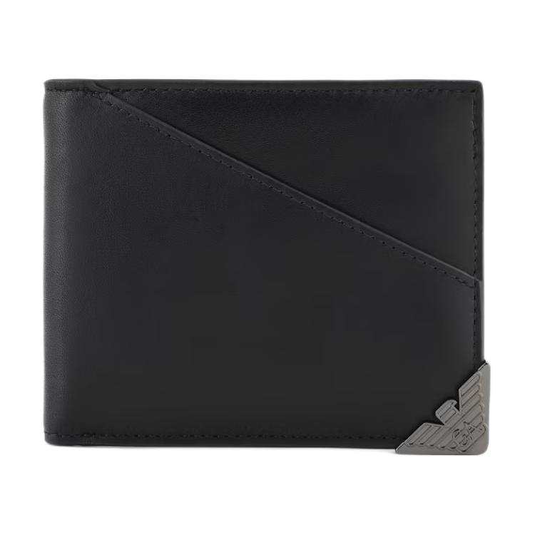 EMPORIO ARMANI Leather Wallet Women's Black