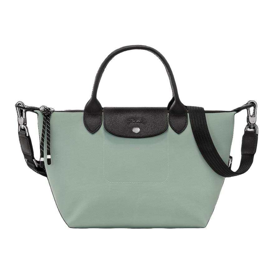LONGCHAMP Econyl Recycled Polyamide Canvas Dumpling Bag, Crossbody Handbag Small Women's Sage Green