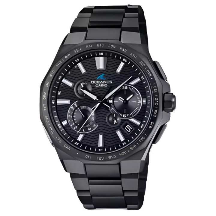 CASIO CASIO Classic Collection Solar Movement Titanium Strap Watch Men's Watches Black Dial