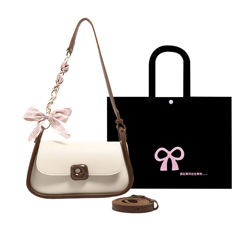 HACIN Pu Crossbody Bag, Shoulder Bag Women's Beige & Coffee/Ecru & Black & Khaki