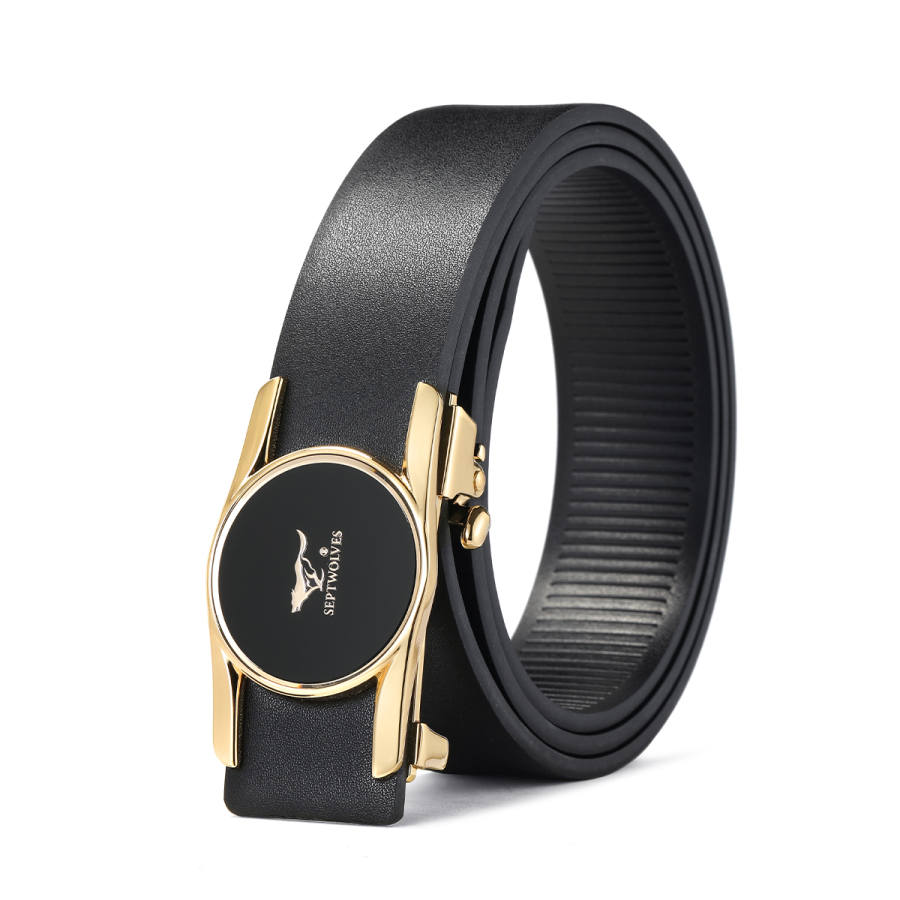 SEPTWOLVES SEPTWOLVES Split Cow Leather Cow Split Leather Belts Men's Width 3.4cm