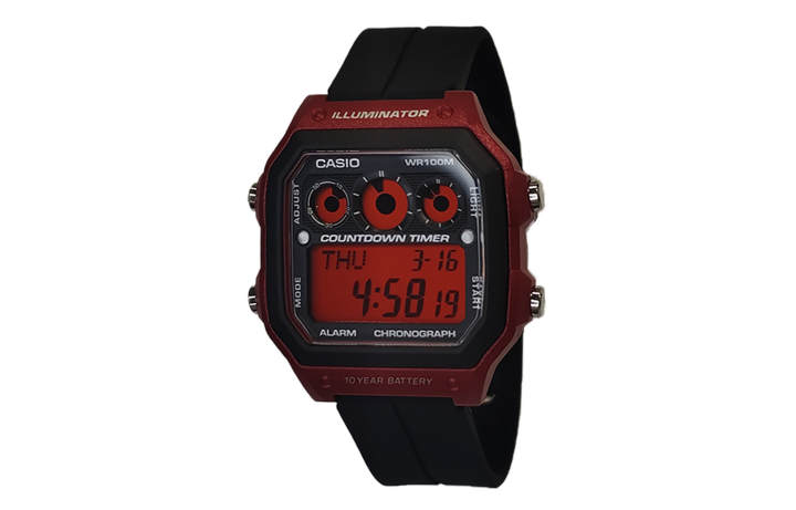 CASIO CASIO Custom Collection Quartz Movement Silicone Strap Watch Men's Watches Black Dial
