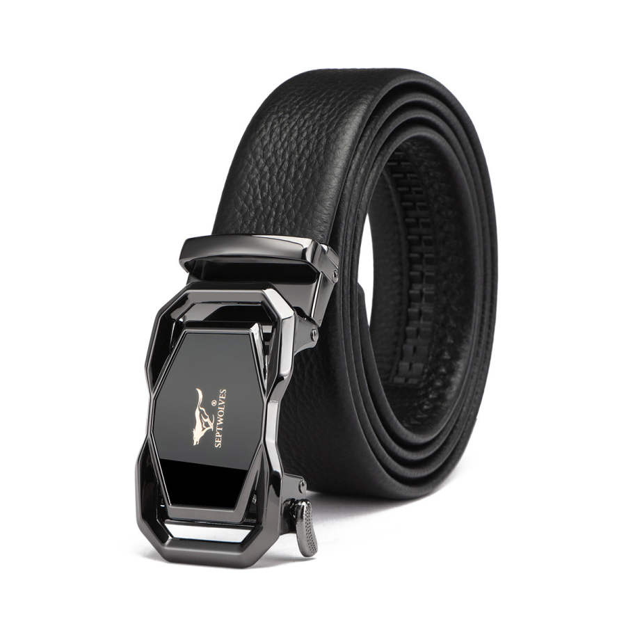 SEPTWOLVES SEPTWOLVES Cow Leather Zinc Alloy Automatic Buckle Belt Men's Width 3.5cm