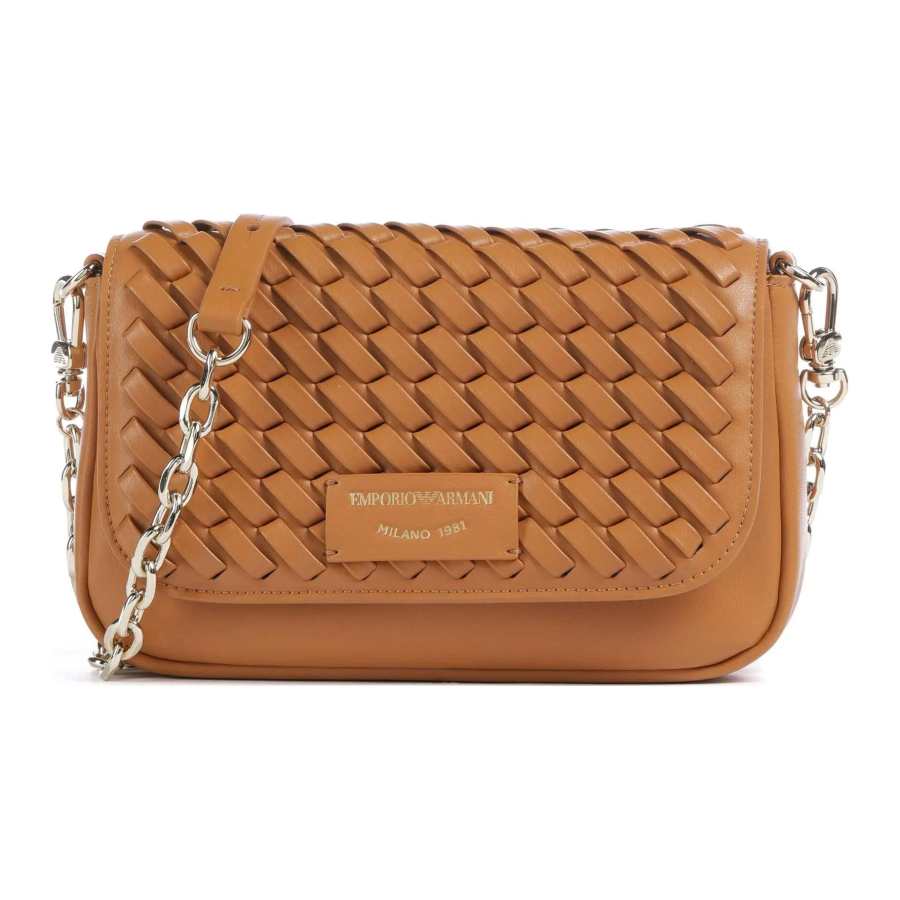 EMPORIO ARMANI Cow Leather Crossbody Bag, Shoulder Bag Women's Brown