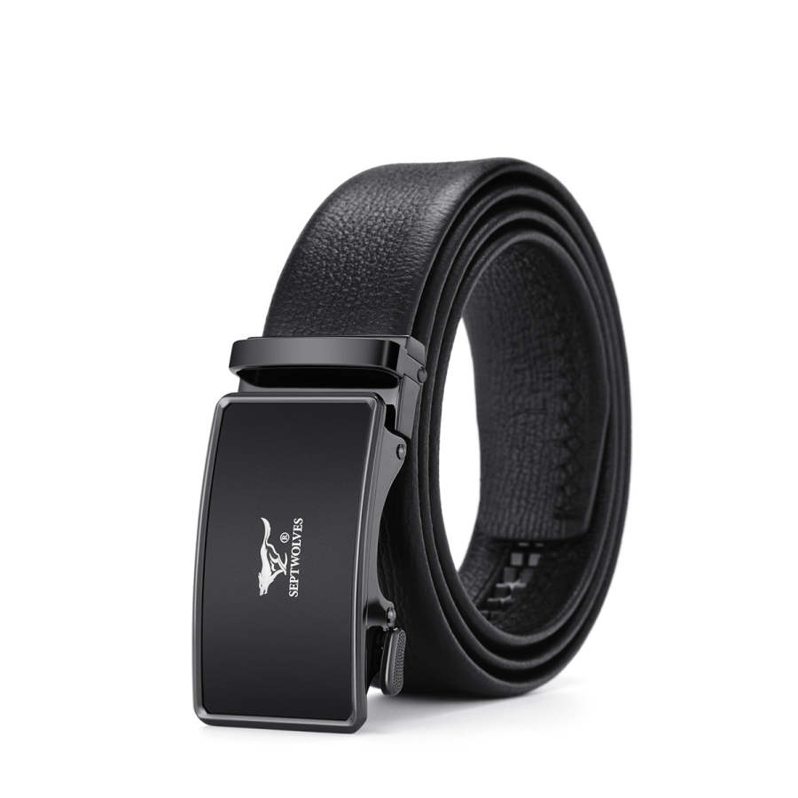 SEPTWOLVES Cow Leather Zinc Alloy Leather Belts Men's Width 3.5CM