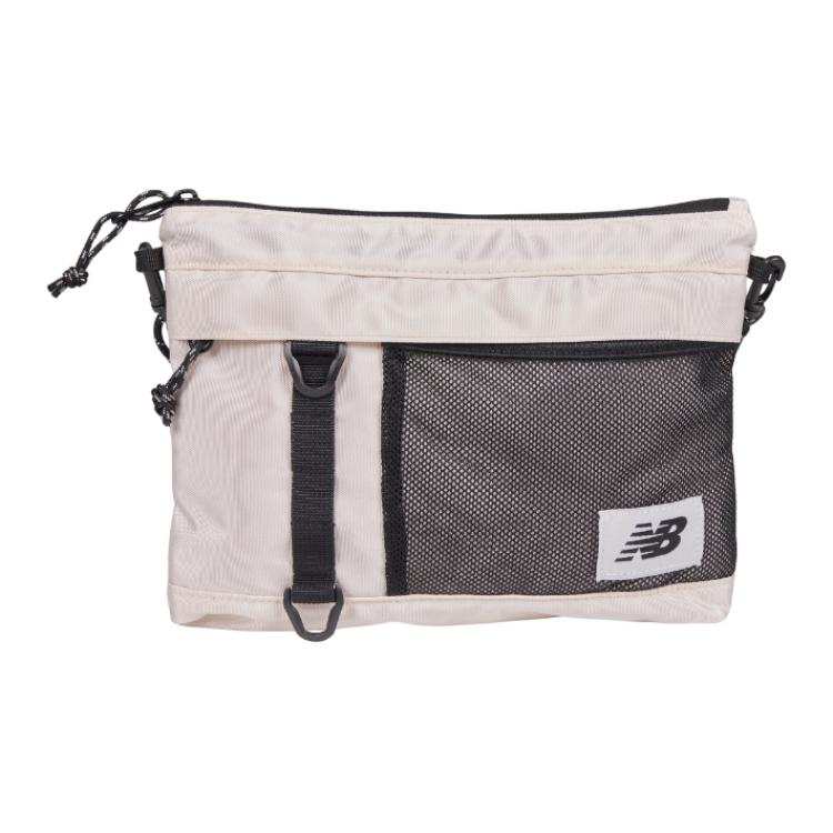 New Balance New Balance Polyester Mesh With Corduroy Trim Crossbody Bag, Shoulder Bag Small Unisex Ecru