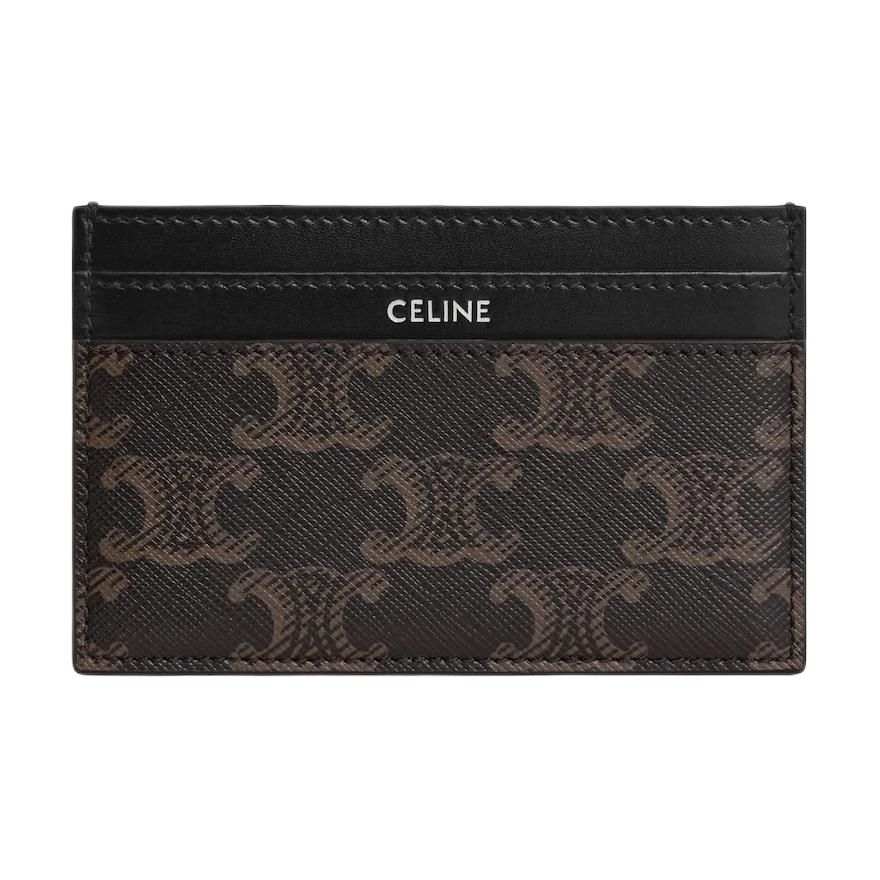 CELINE CELINE Triomphe Canvas Card Holder Medium Men's Black & Brown