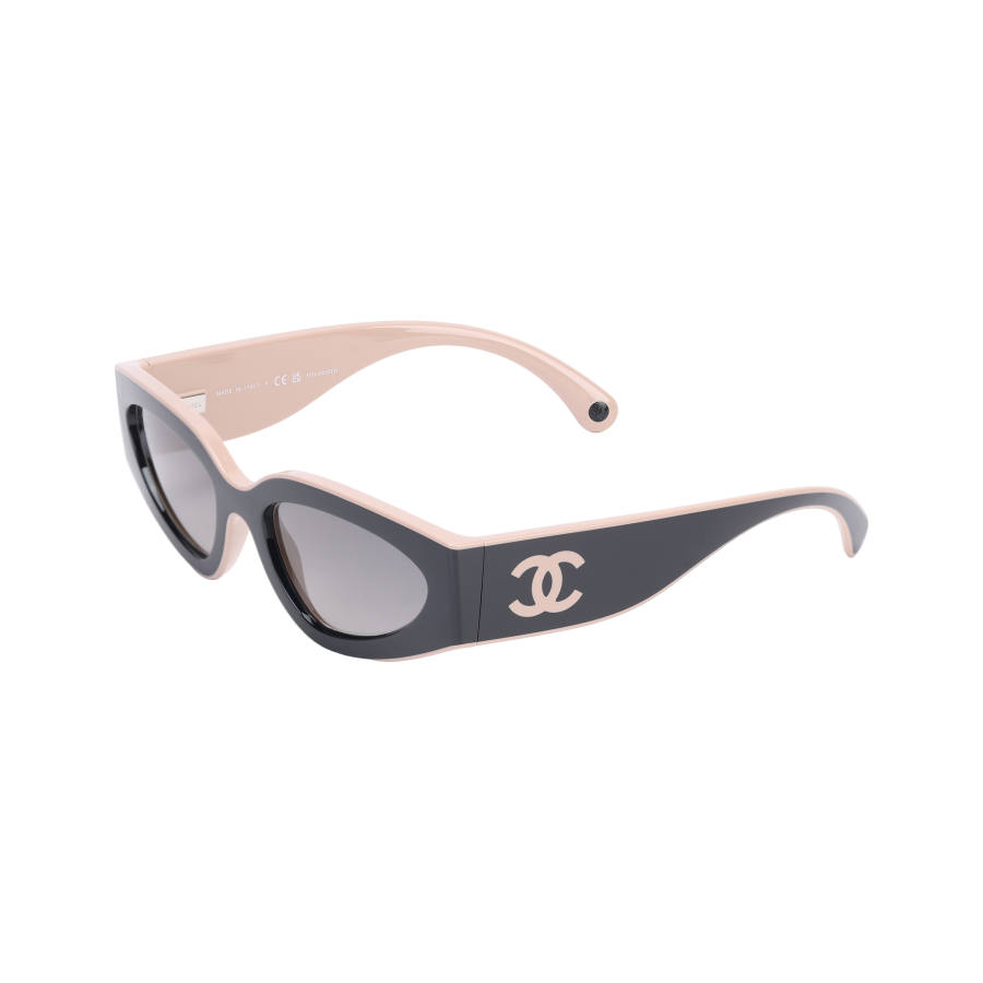 CHANEL Cat Eye Nylon Cat Eye Sunglasses Unisex Black