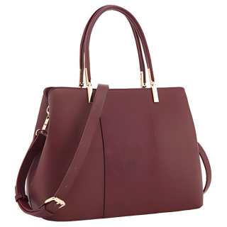 YEARCON Synthetic Leather One Shoulder Handbag Large Women's Burgundy