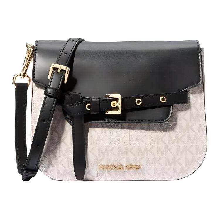 MICHAEL KORS Polyester With Cow Leather And Coated Canvas With Polyurethane Saddle Bag, Shoulder Bag, Crossbody Bag