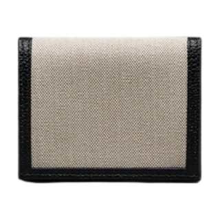 THOM BROWNE THOM BROWNE· Cow Leather With Fabric Wallet Men's Beige & Black