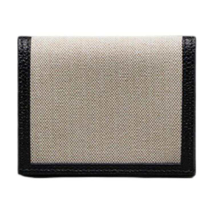 THOM BROWNE THOM BROWNE· Cow Leather With Fabric Wallet Men's Beige & Black