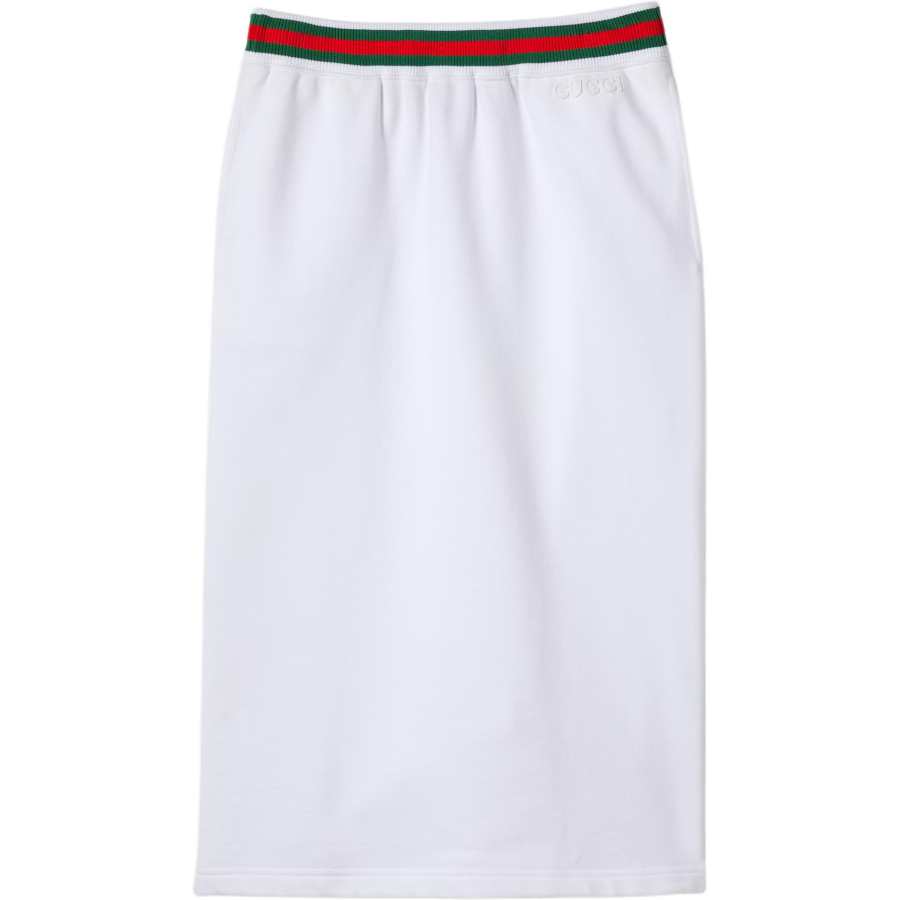 GUCCI Rear Slit Web Stripe Detailed Midi Skirt