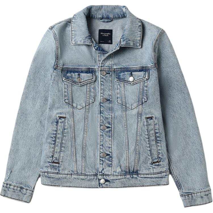 Abercrombie&Fitch Denim Jacket Men's Light Blue