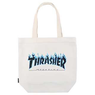Thrasher Cotton Tote Bag Shoulder Bag Unisex White Purple