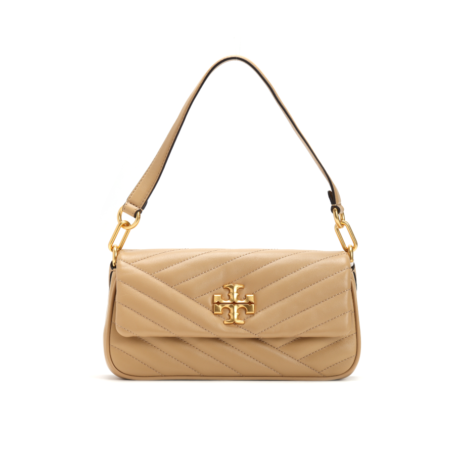 TORY BURCH Kira Leather Handbag, Shoulder Bag Small Women's Tawny