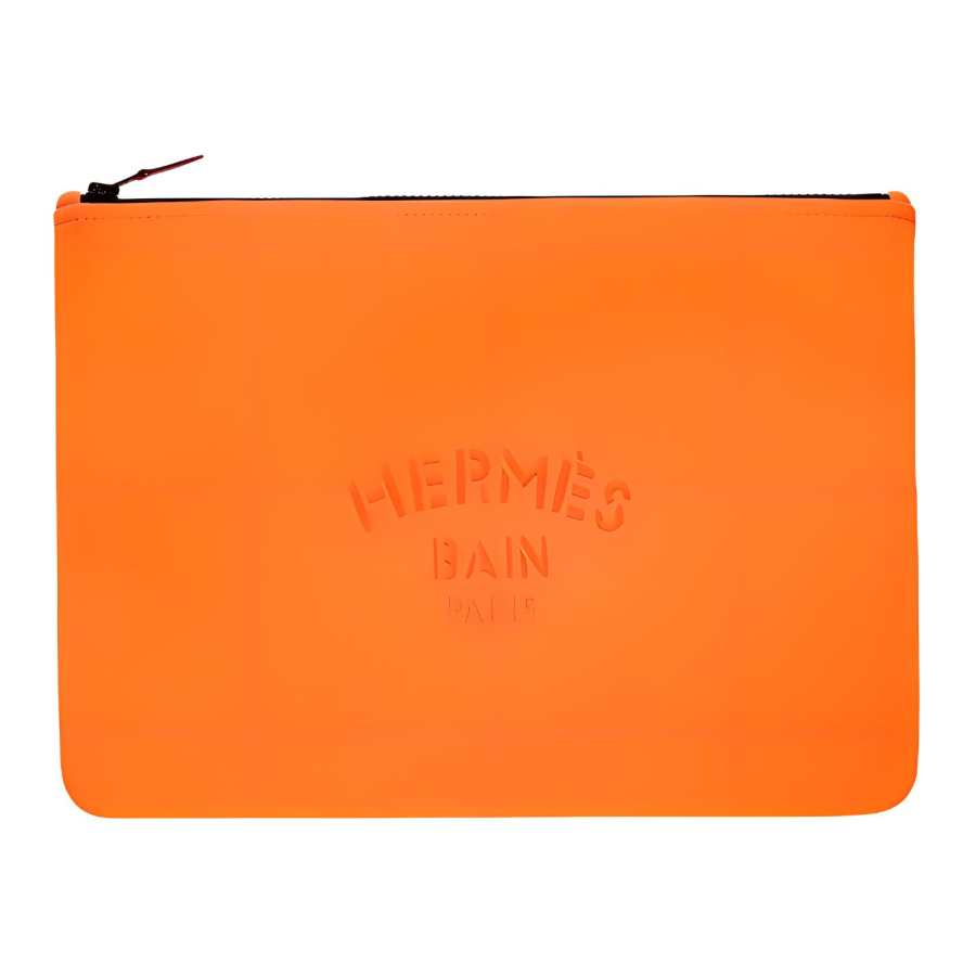 HERMES Neobain Polyamide Clutch Large Women's Orange