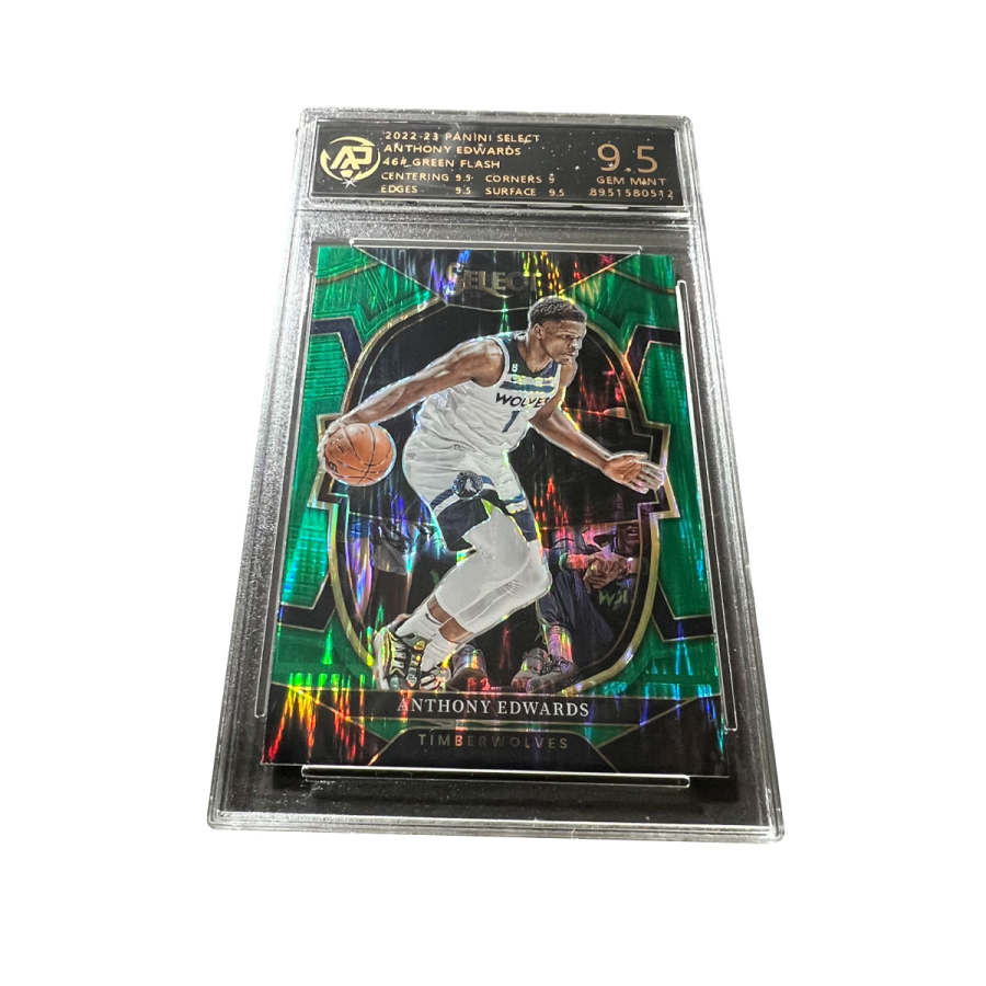 PANINI Minnesota Timberwolves, Edwards, Huzi, Green Falls Fold, Refringence RPA High Score, Superstar Card, Rare Card