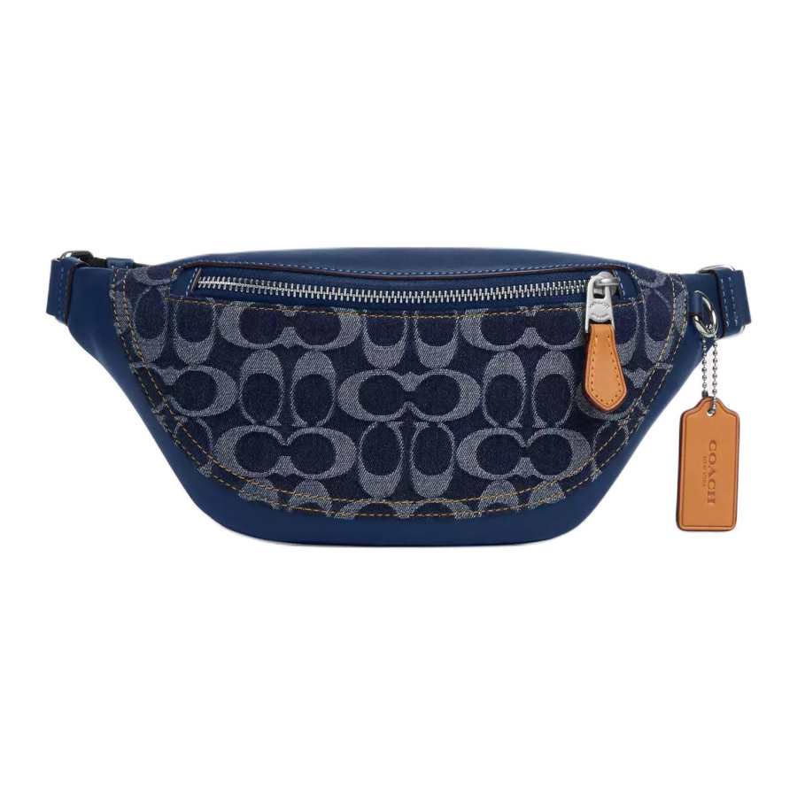 COACH Warren Cotton Crossbody Bag, Fanny Pack Large Men's Blue