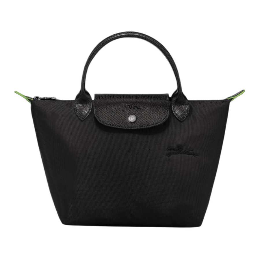 LONGCHAMP Le Pliage Green Recycled Canvas Dumpling Bag Handbag Small Women's Black