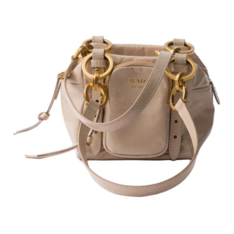 PRADA PRADA Dangle Calfskin Shoulder Bag Mini Women's Pink