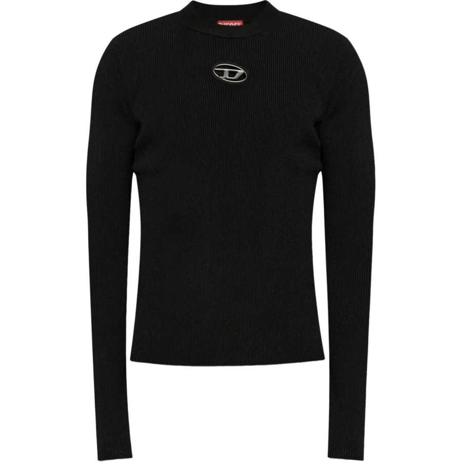 Diesel Logo Plaque Ribbed-Knit Top
