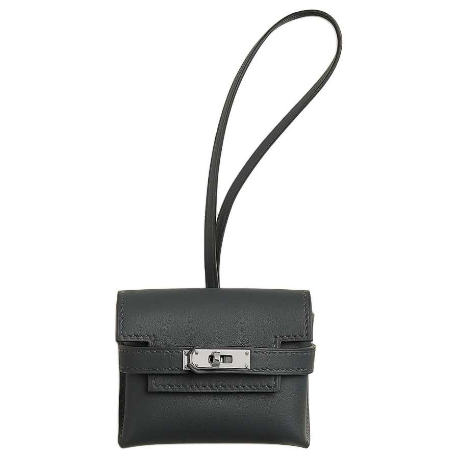 HERMES Kelly Swift Calfskin Bag Charm Bag Accessory Women's H0 Gris Misty Gray