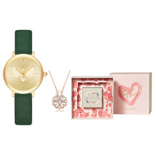 OLIVIA·BURTON Wrist Watches Quartz Movement Leather Strap 28mm Gold Dial Women's Watch