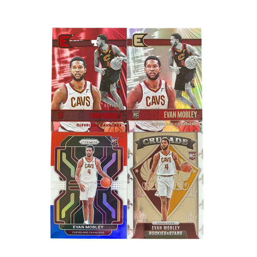 PANINI 2021 22 Knight, Rising Stars, Evan, Mobley, Rising Stars, Silver Fold, Tricolor Fold Sports Cards 4 Pcs