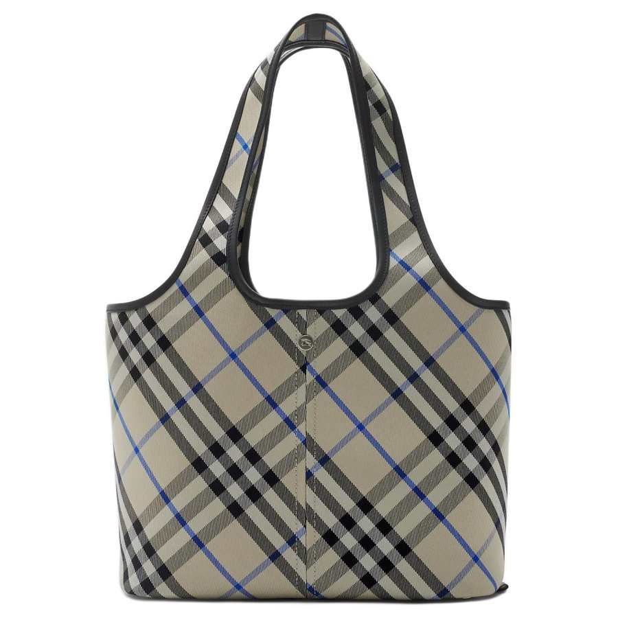 Burberry Cotton Tote Bag, Shopping Bag, Shoulder Bag Small Women's Blue & Gray