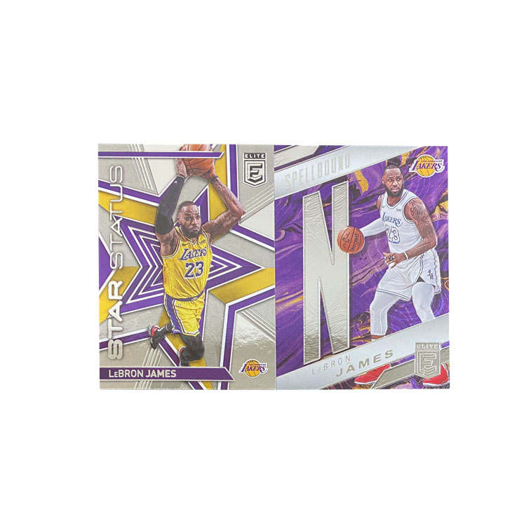 PANINI 2021 22 Elite, Lakers, James, T Shirt, Alphabet T Shirt N Sports Cards 2 Pcs