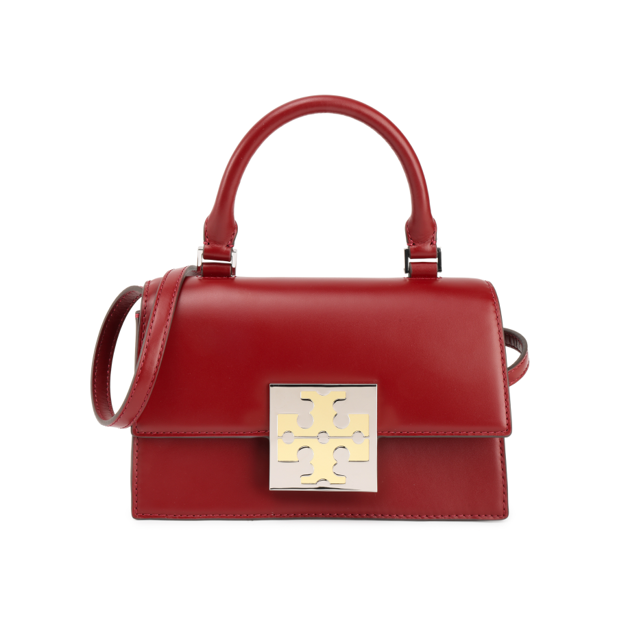 TORY BURCH BON Calfskin Shoulder Bag, Crossbody Bag, Handbag Mini Women's Brick Red